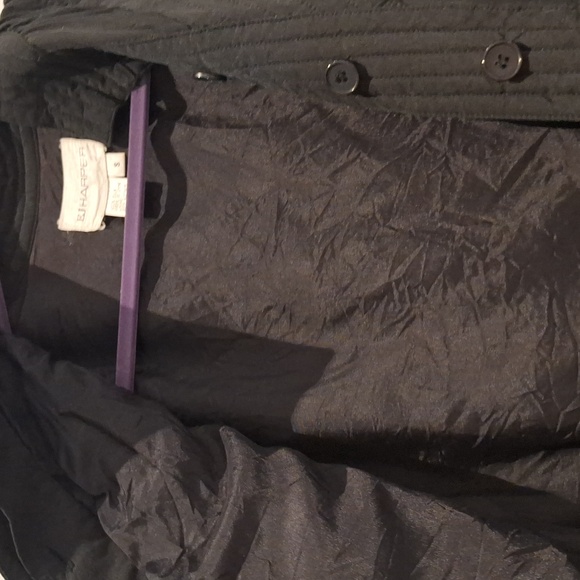 EJ Harper Black 100% Silk Patterned Patchwork Button Up Jacket Size S - Picture 7 of 9